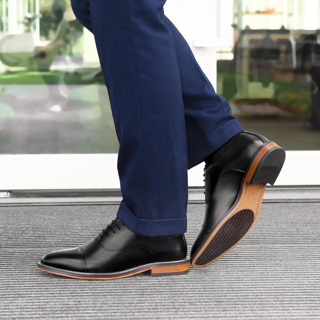 [フォクスセンス] 革靴 メンズ ビジネス ドレス シューズ 高級紳士靴 本革 軽量・防水 ブラック 26.5cm C9010-01