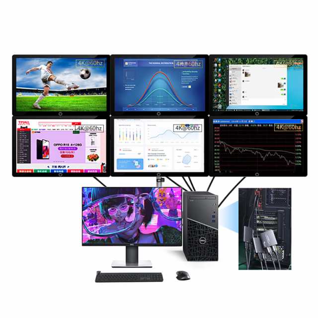 USB 3.0 - デュアルHDMIアダプター - 4K+4K 60Hz Ultra HD - 内蔵DisplayLink DL6950チップ - 画面を複数のモニターテレビに拡張 Windowsの通販は USB 3.0 - デュアルHDMIアダプター - 4K+4K 60Hz Ultra HD - 内蔵DisplayLink DL6950チップ - 画面を複数のモニターテレビに拡張 Windowsの通販は