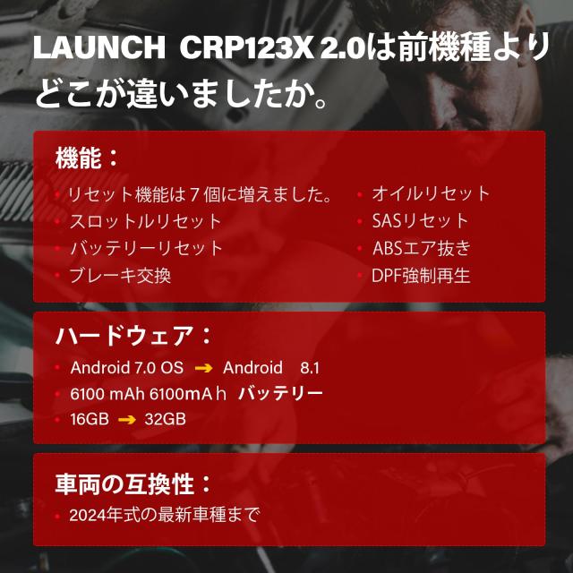 診断機 CRP123X 車 日本語 7リセット機能 車 スキャンツール LAUNCH OBD2 診断機 自動車 故障診断機 CRP123X ver.2.0 日本車