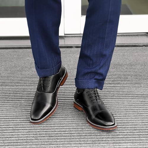 [フォクスセンス] 革靴 メンズ ビジネス ドレス シューズ 高級紳士靴 本革 軽量・防水 ブラック 28.0cm C9010-01