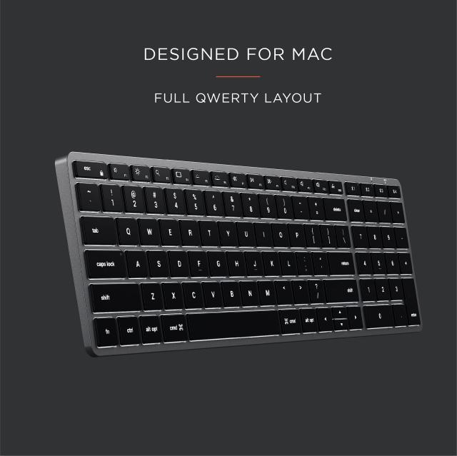 Satechi スリム X2 Bluetooth キーボード ワイヤレス マルチペア バックライト 2ゾーン, US 配列 (スペースグレイ) (iMac, MacBookなど20_1