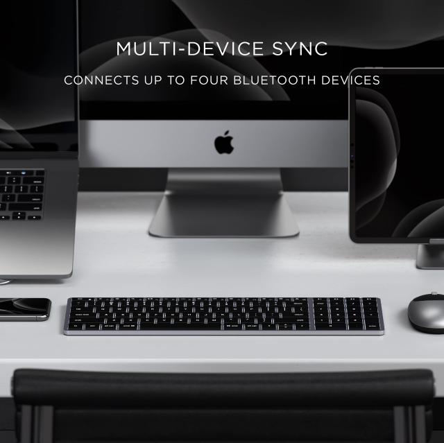 Satechi スリム X2 Bluetooth キーボード ワイヤレス マルチペア バックライト 2ゾーン, US 配列 (スペースグレイ) (iMac, MacBookなど20_2