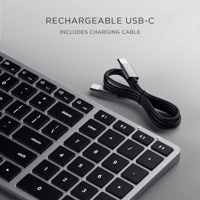 Satechi スリム X2 Bluetooth キーボード ワイヤレス マルチペア バックライト 2ゾーン, US 配列 (スペースグレイ) (iMac, MacBookなど20_4