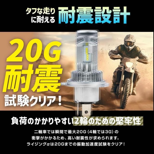 スフィアライト 日本製 バイク用LEDヘッドライト RIZINGα(アルファ) H4 Hi/Lo 4500K 車検対応 耐震20G SRAMH4045-02_3