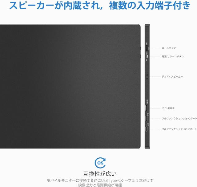 モバイルモニター ARZOPA モバイルディスプレイ 15.6インチ ゲームモニター 薄い 軽量 非光沢IPS液晶パネル スイッチ用 ポータブルモニタの通販は