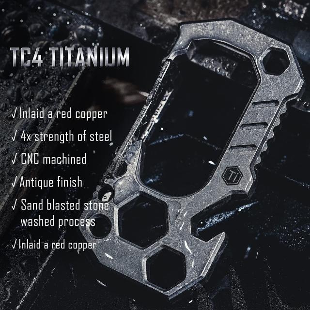 KeyUnity KU01 EDCマルチツール チタン メンズ カラビナキーホルダー