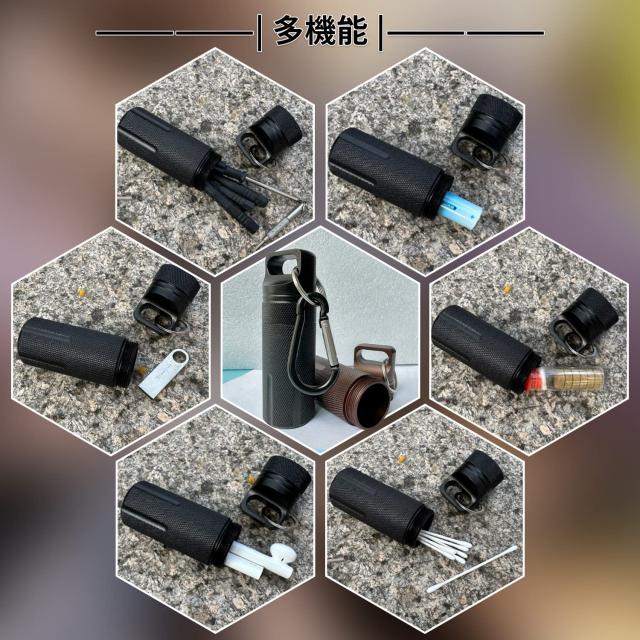 携帯灰皿 完全防水 ピルケース カラビナ付き 耐湿防圧 アルミ 小物いれ