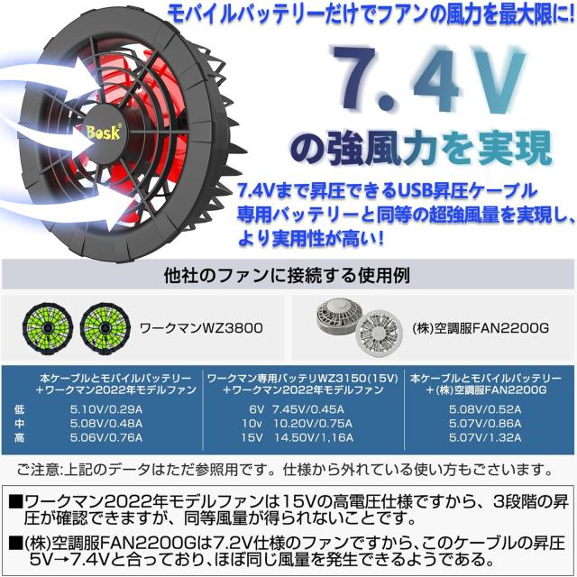 Bosk USB昇圧ケーブル USB電源昇圧変換ケーブル 5V-7.4V Amazon.co.jp: Bosk USB昇圧ケーブル USB電源昇圧変換ケーブル