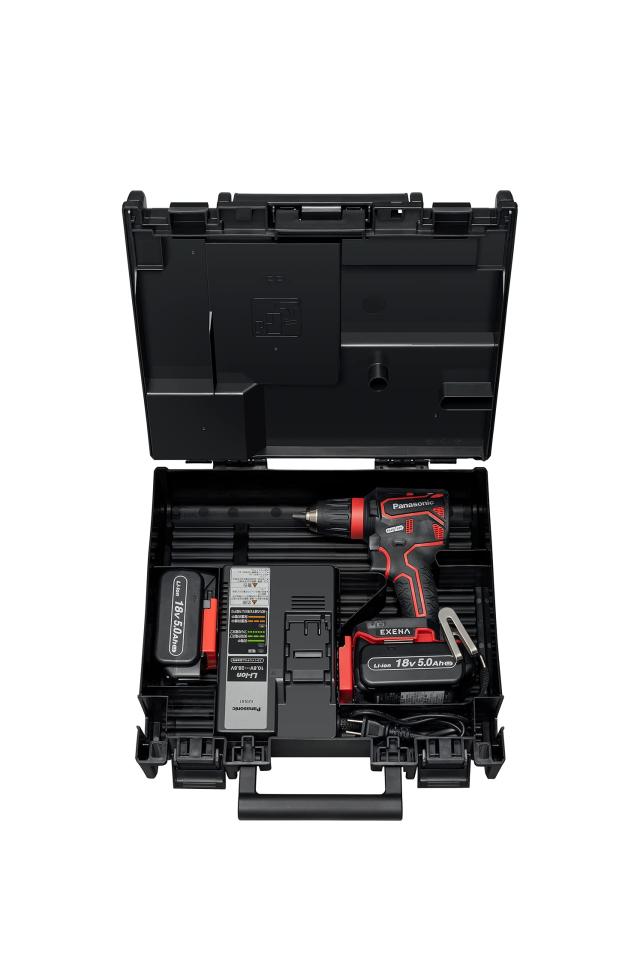 パナソニック 充電ドリルドライバー 18V 5.0Ah電池パック×2個/充電器/収納ケース付 EXENA デュアル (14.4V/18V対応)+BRAIN 電子クラッチ_1