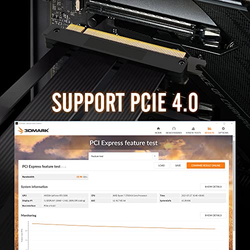 EZDIY-FAB 垂直 PCIe4.0 GPUブラケット 垂直グラフィックカードホルダー PCIe 4.0 X16 Gen4 ライザーケーブル90度直角17cm ホワイトキッ_5
