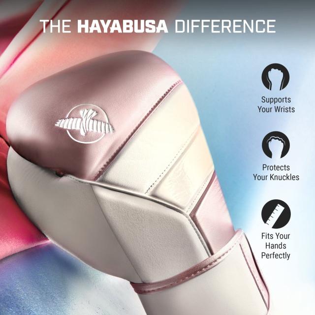 Hayabusa T3ボクシンググローブ（男女兼用） - ローズゴールド, 12oz