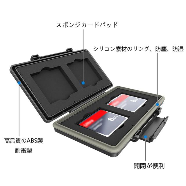 JJC 4 スロット CF コンパクトフラッシュ カードケース 4 枚 CFカード