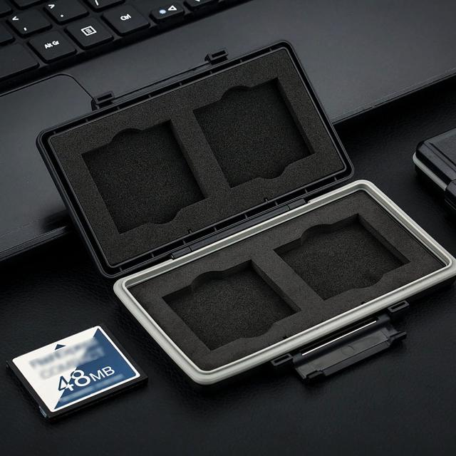 JJC 4 スロット CF コンパクトフラッシュ カードケース 4 枚 CFカード