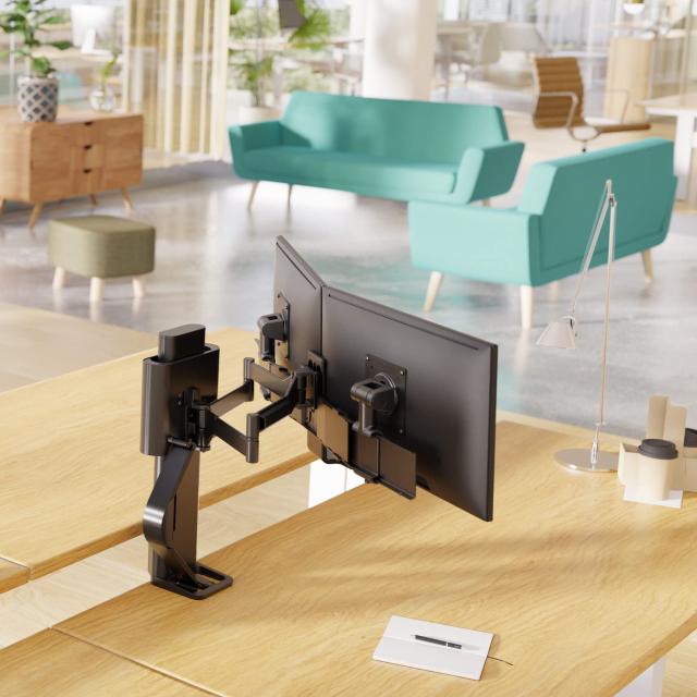 ERGOTRON エルゴトロン TRACE (トレース) デュアル モニターマウント マットブラック 27インチ(3.7~9.8kg)まで対応 VESA規格対応 45-631-_3
