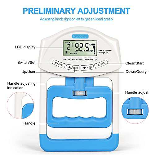 デジタル握力計 高精度 正規品 グリップ幅調整可能 0-90kg 握力測定