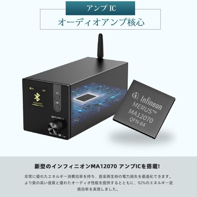 SMSL SA300 Bluetooth 5.0 アンプ パワーアンプ HI-FI クラスD