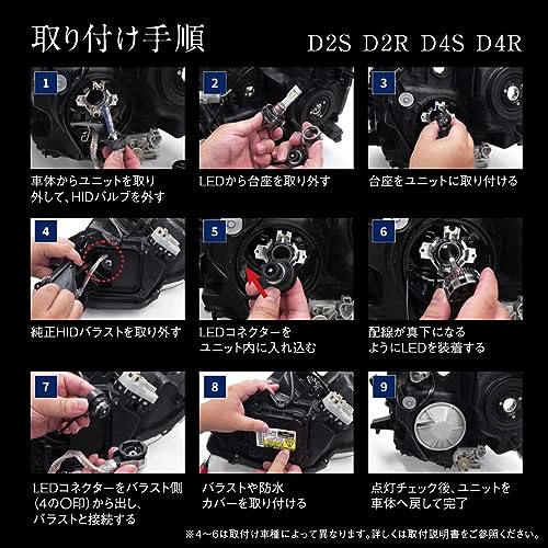 fcl.(エフシーエル) D4S LED ヘッドライト ホワイト 白 8000lm 車検