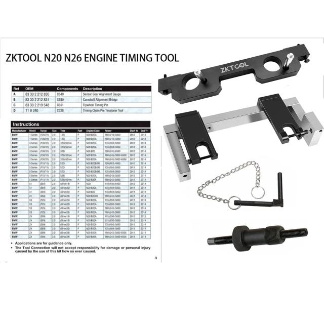 ZKTOOL エンジンタイミングツール BMW N20 N26 バノスエンジンに