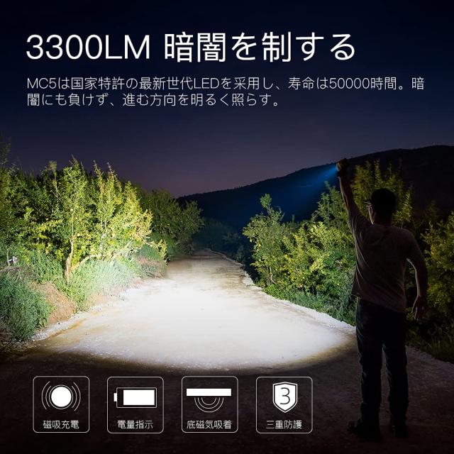 Trustfire EDC懐中電灯 強力 小型 led 軽量 磁気充電 フラッシュライト