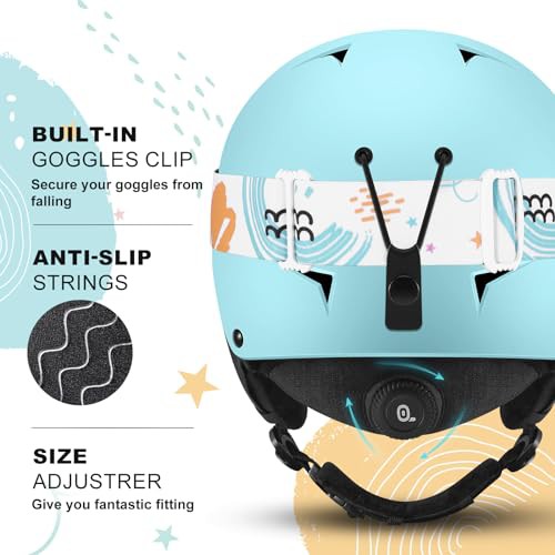 Odoland 子供用スキーヘルメット ゴーグル付き スノーボードヘルメット