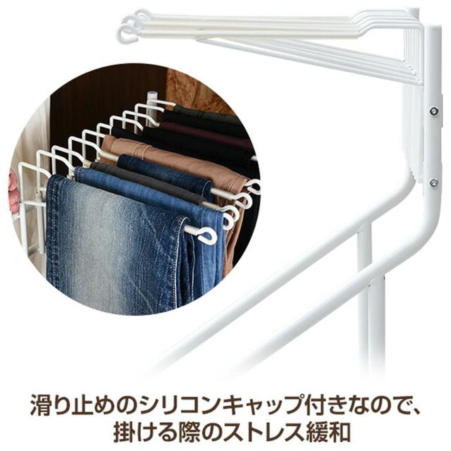 山善(YAMAZEN) スラックスハンガー キャスター付き 10本 出し入れカンタン すべりにくい 選びやすい 幅45.5×奥行43.5×高さ66.5？ スラ_4