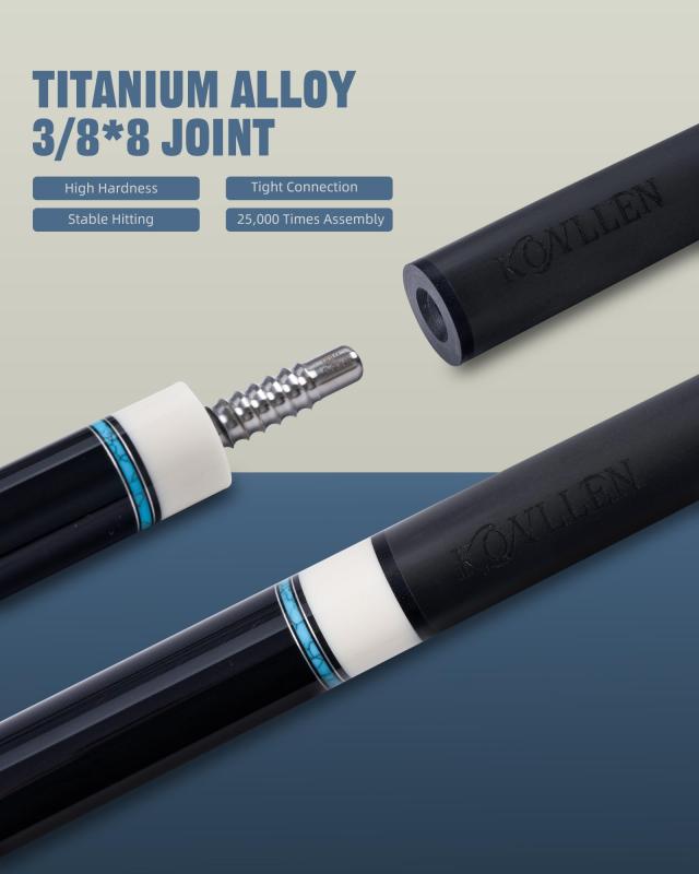 KONLLEN カーボンファイバー プールキュー 147cm ハンドインレイ プールキュー 低たわみ プールキュー 11.8/12.18mm_6