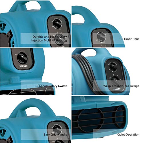 XPOWER P-450T多機能移動共用ファン乾燥機空気臭除去器用ゲルビーズ付くタイマー付きブロア、回復用およびダクト用三つの速度がある XPOWER P-450T多機能移動共用ファン乾燥機空気臭除去器用ゲルビーズ付く
