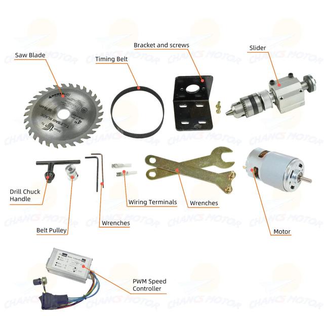 CHANCS 775 DIY電動テーブルソーミニ丸鋸コードレスDC24V 12000RPM PWMスピードコントローラ出力電圧DC9-60V_5