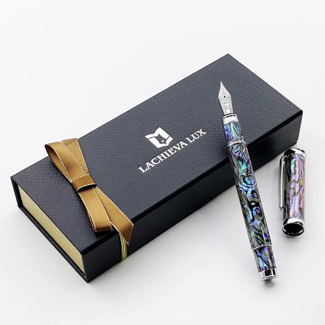 LACHIEVA LUX アワビ貝殻 万年筆 ドイツ製 ファインニブ（細字