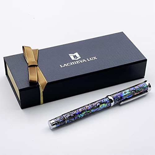 LACHIEVA LUX 高級筆記具 天然貝殻 鮑 アワビ 水性ボールペン