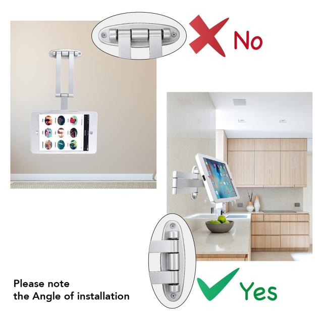 Westruggleタブレットブラケット、壁ネジ固定、引張り折りたたみ調整アーム、10.2’’iPad(9th 8th 7th Gen.)、防犯安全ロックと鍵付き、多