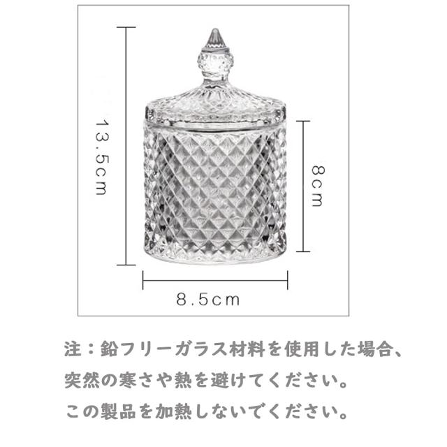 【値下げ中】LAN glasswork ガラス　蓋付き容器 小物入れ ガラスケース ガラス容器 綿棒ケース 楊枝入れ 透明収納コンテナー