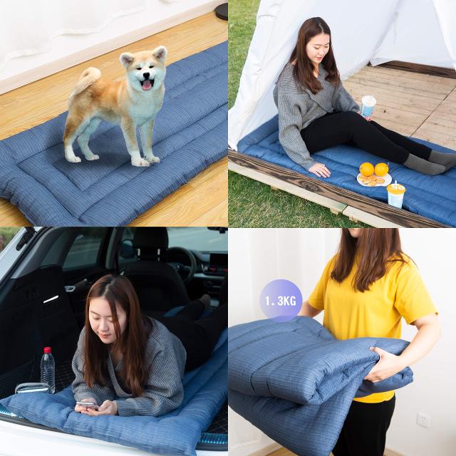 敷きふとん しじら織り ごろ寝マット シングル 綿100％ 肌に優しい ？ sunnyskies 吸汗速乾 軽量 抗菌 防臭 防ダニ 厚手 うたた寝 車中泊 の通販は