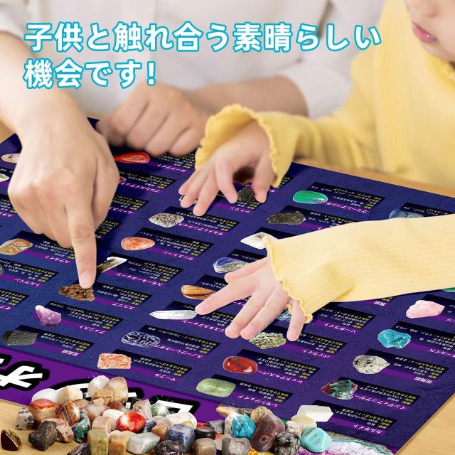 XXTOYS 鉱石標本48種 天然鉱石 宝石おもちゃ 岩石標本 クリスマス