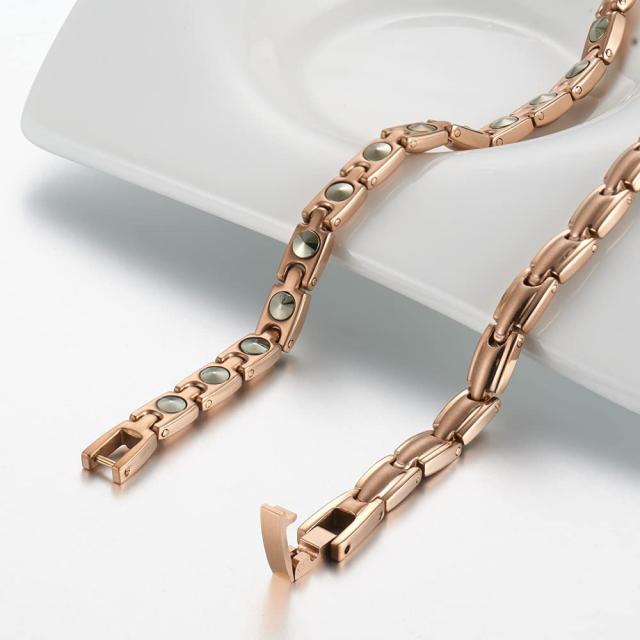 [BEFOSHINN] 54粒 純度99.999％ ゲルマニウム ネックレス レディース ネックレス ステンレス ジュエリー (ローズゴールド) BEFOSHINN] 54粒 純度99.999％ ゲルマニウム ネックレス レディース