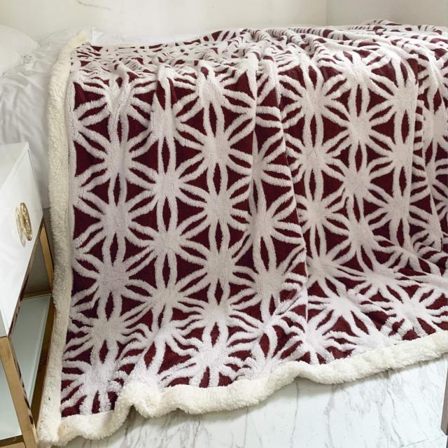 sledar(スレダー) 毛布 掛け毛布 クイーン 発熱二枚合わせ パイル シープ調 ふわふわ 丸洗いOK 抗菌防臭 防ダニ加工 北欧風 プレゼント