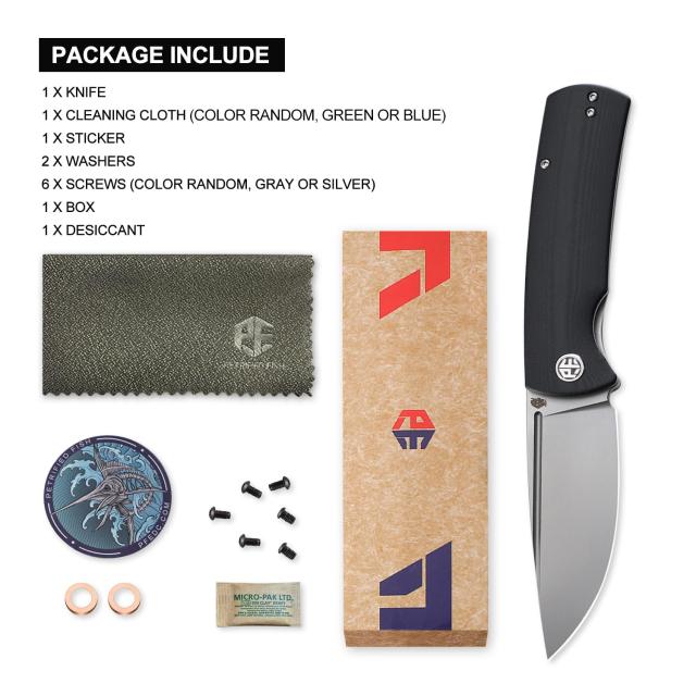 Petrified fish PFP01 Beluga 折りたたみナイフ3.62インチK110サテン