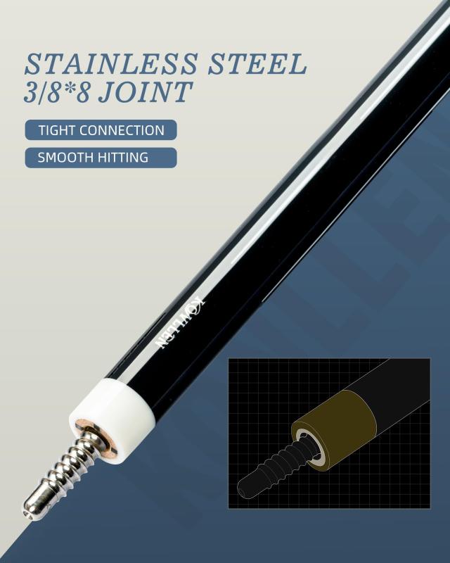 KONLLEN カーボンファイバー プールキュー 147cm 12.5mm 低たわみ ハンドインレイ 超スムーズ 大人用プールキュー_5
