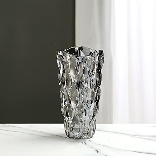 ガラス フラワーベース 透明 花瓶 ガラス おしゃれ 大 花瓶 北欧 花瓶 25cm グラデーション 現代 シンプル 透明 広口 花器 部屋 玄関  リ｜au PAY マーケット