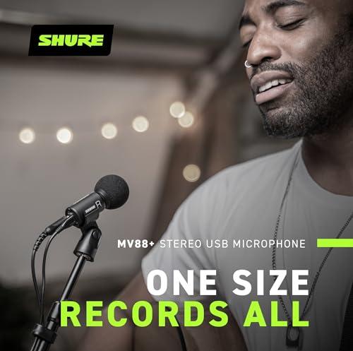 SHURE シュア MV88+ステレオ USB マイクロホン : コンデンサーマイク 録音 レコーディング 歌 楽器 ギター ドラム 演奏 実況 配信 ゲーム_2