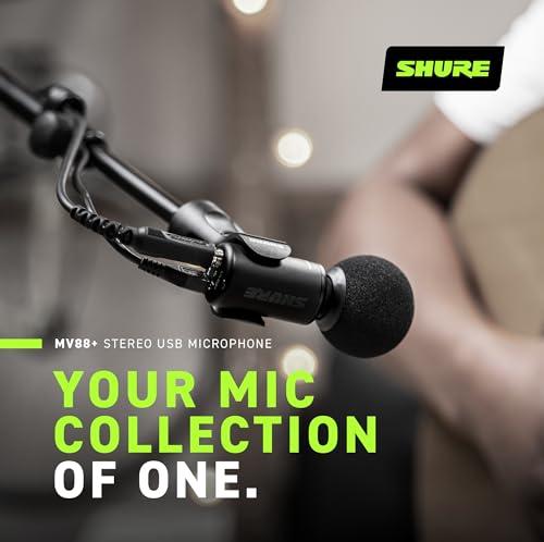 SHURE シュア MV88+ステレオ USB マイクロホン : コンデンサーマイク 録音 レコーディング 歌 楽器 ギター ドラム 演奏 実況 配信 ゲーム_3
