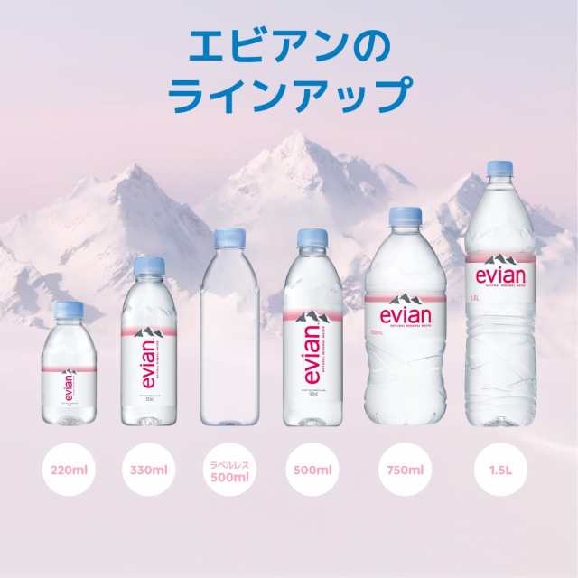 ダノン エビアン ラベルレス 500ml×24本 PET (水・ミネラル