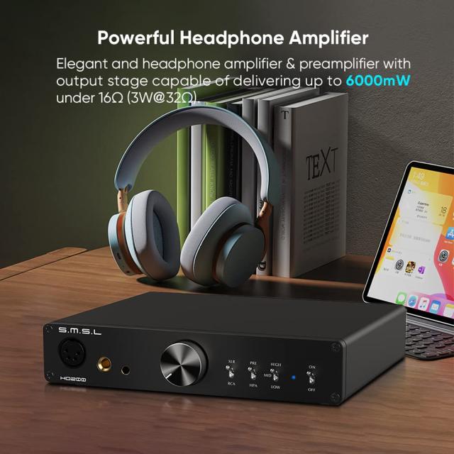 SMSL HO200 バランスヘッドホンアンプ ローノイズ RCA/XLR入力 RCAプリ 