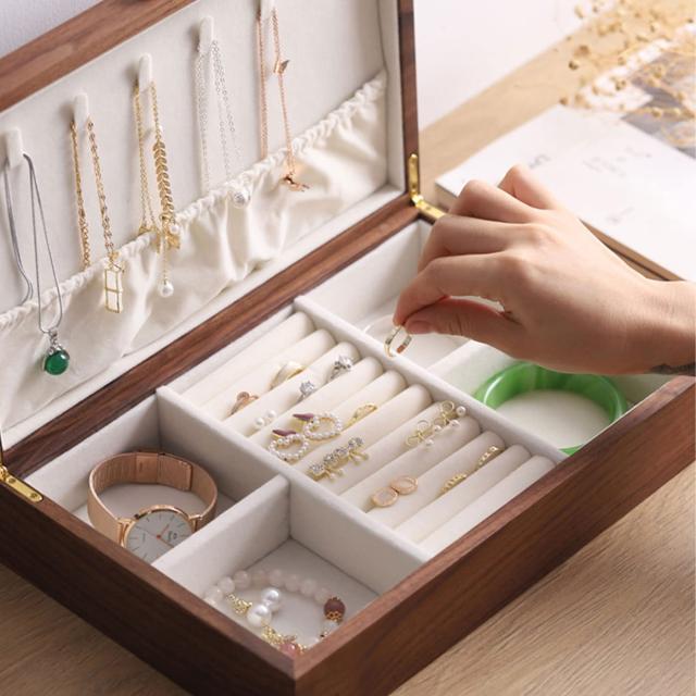 ハイエンド無垢材ジュエリー収納ボックスレディースレトロ木製 ハイエンド無垢材ジュエリー収納ボックスレディースレトロ木製