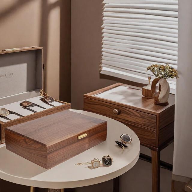 ハイエンド無垢材ジュエリー収納ボックスレディースレトロ木製