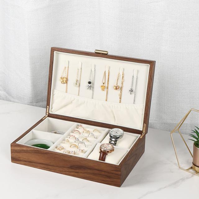 ハイエンド無垢材ジュエリー収納ボックスレディースレトロ木製