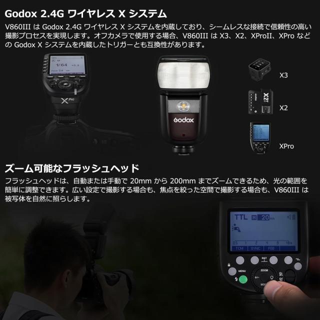 Godox V860III-O V860IIIO TTL カメラ フラッシュ ストロボ 2.4G HSS 1/8000s リチウム電池ストロボ スピードライト Olympus Panasonicカ