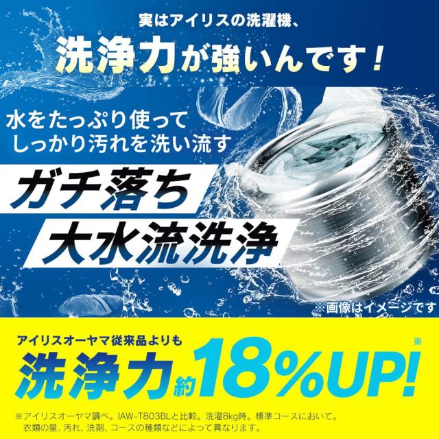 アイリスオーヤマ 洗濯機 8kg 新生活 一人暮らし ホワイト 縦型 IAW-T804E-W_4