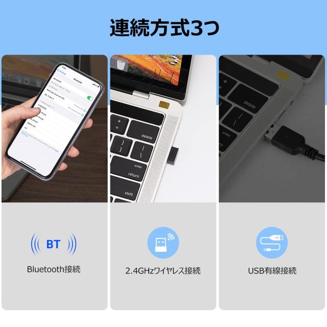 Tera ワイヤレスバーコードリーダー 有線無線両方対応 1次元 2次元 QRコード USB 2.4GHz Bluetooth対応 液晶表示バーコード読み取り 技適_4
