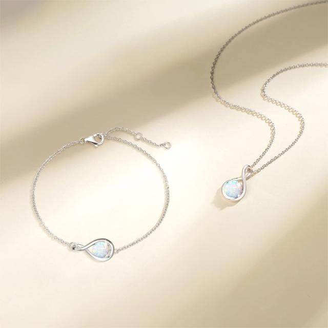 Agvana オパール ネックレス レディース 10月 誕生石 しずくモチーフ